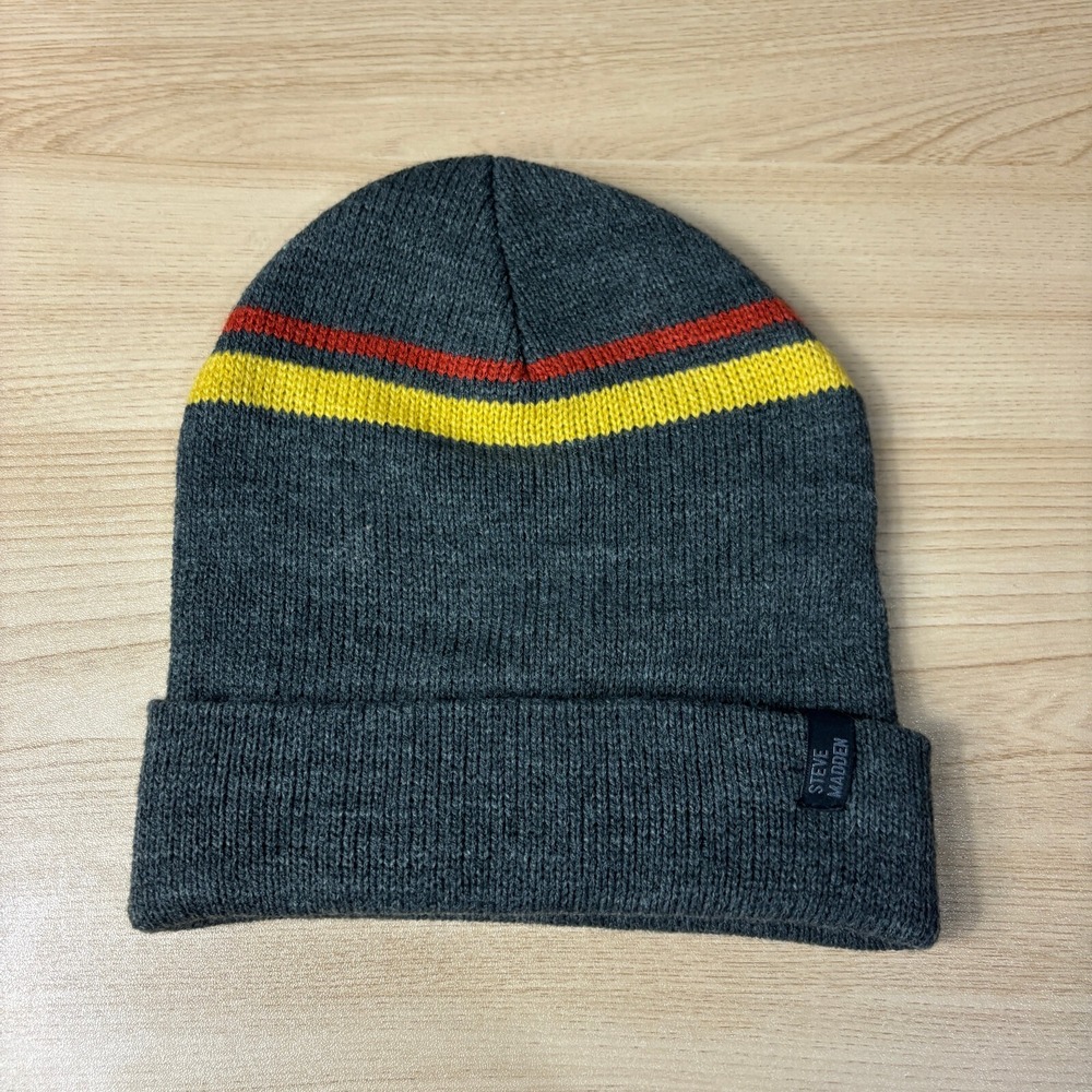 Steve Madden Hat Beanie Winter Cap One Size Gray‎ Knit Lightweight